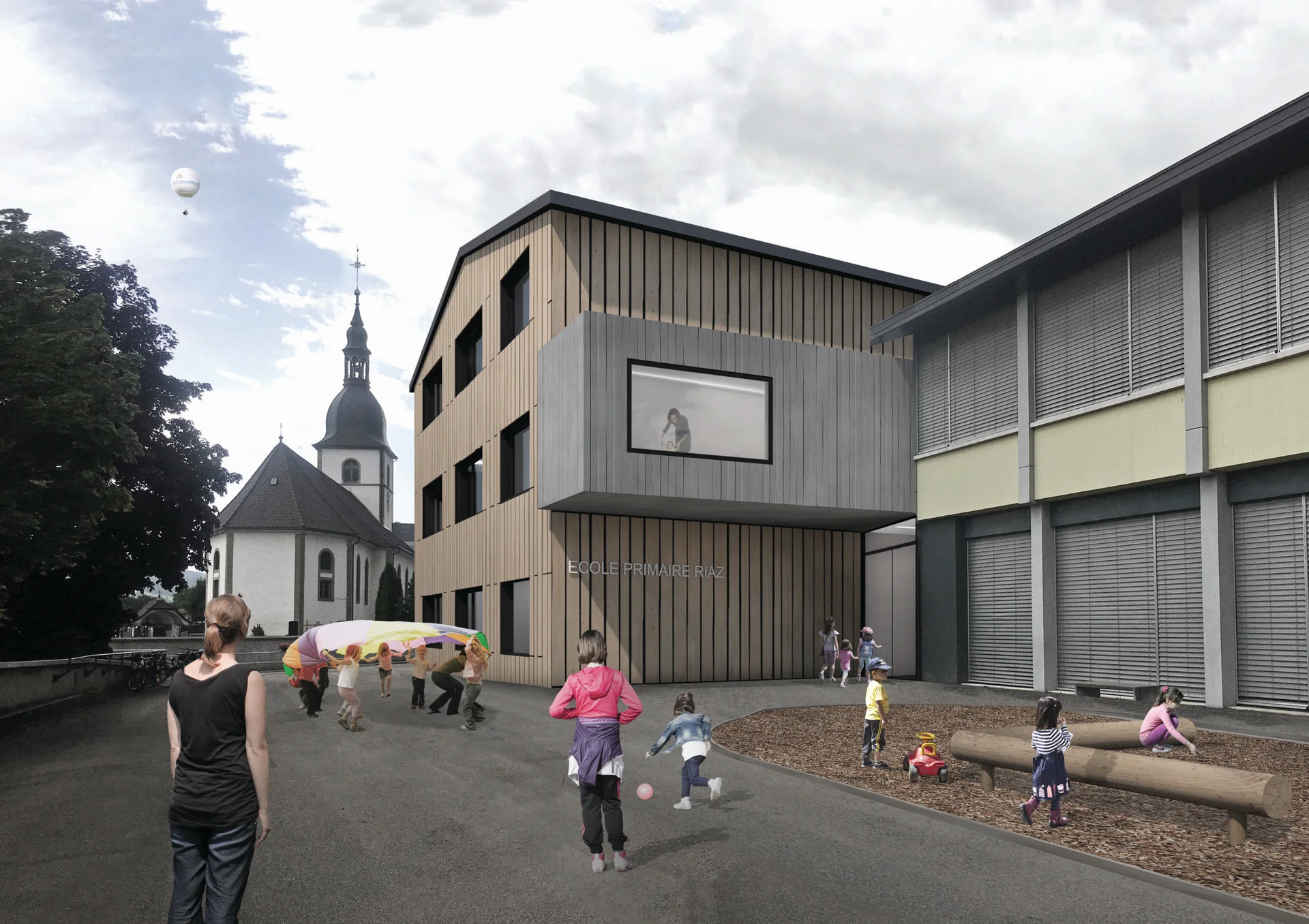 Bâtiment scolaire à Riaz — vue 2