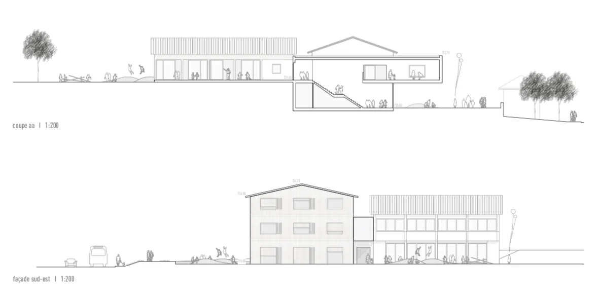 Bâtiment scolaire à Riaz — vue 4
