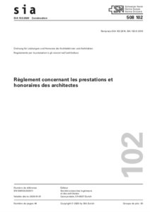 SIA 102:2020 — Honoraires d'architecte